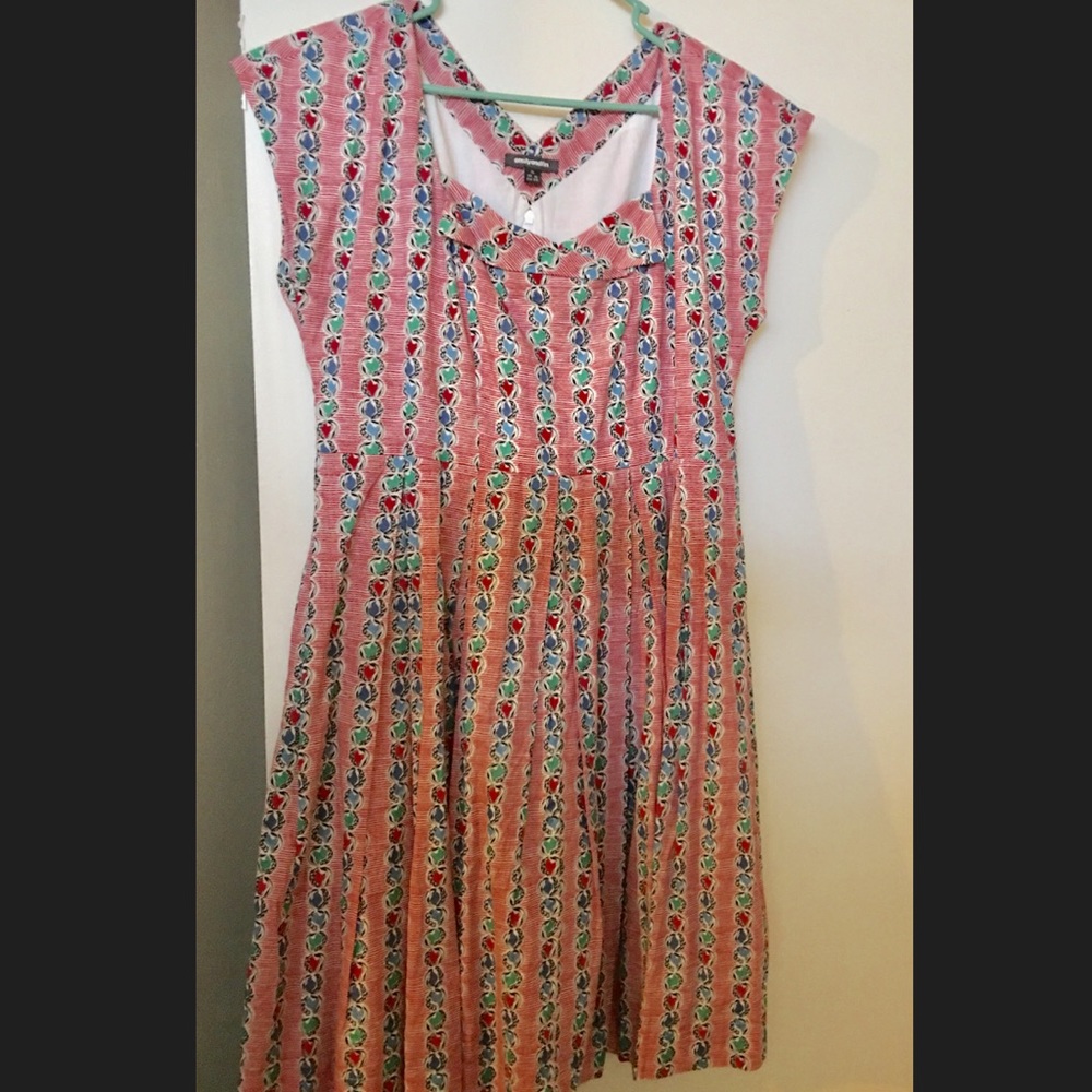 EMILY AND FIN HAZEL DRESS IN RED MARBLE  XL